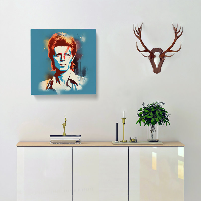 David Bowie Retro - Wrapped Canvas - Framed Print, 35cm H x 35cm W x 3cm D