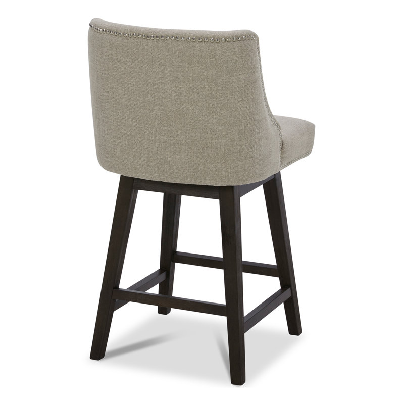 Tabouret de bar et de comptoir Arvelle, Tissage de performance brun clair, Tabouret de comptoir (siège d'une hauteur de 26 p