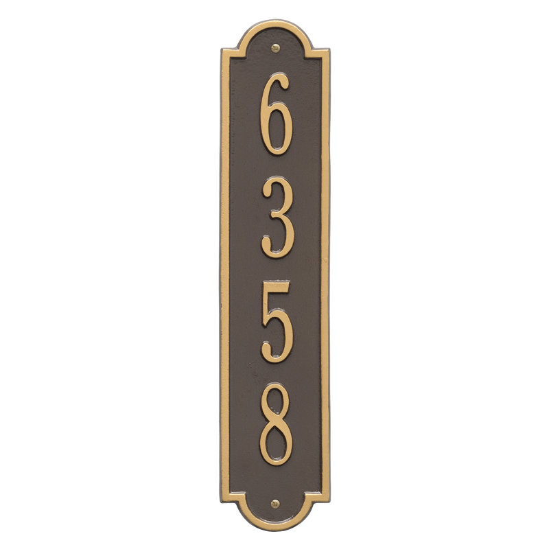 Richmond 1-Line Wall Address Plaque, Bronze/Gold, Yes