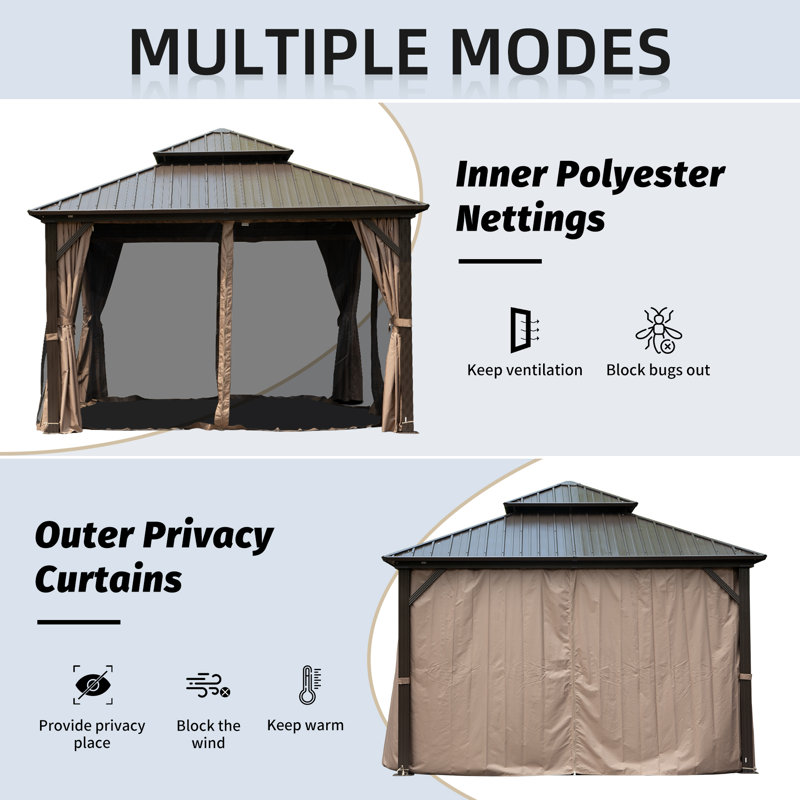 8 Ft. W x 8 Ft. D Aluminum Patio Gazebo