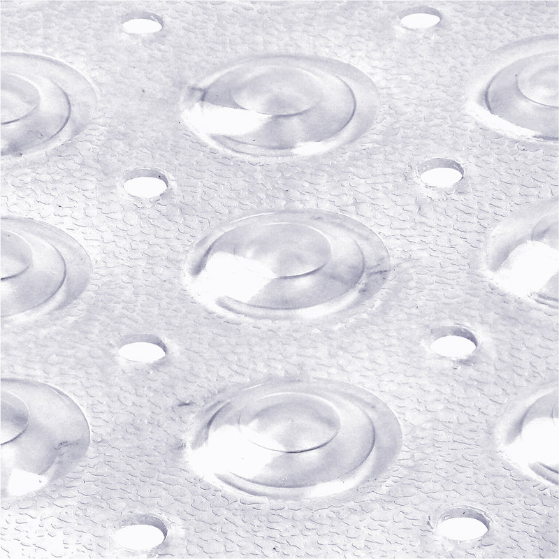NON SLIP SHOWER MAT FOR BATHROOM (WITH SUCTION CUPS), Crystal White, Rectangle- 70cm L x 38cm W