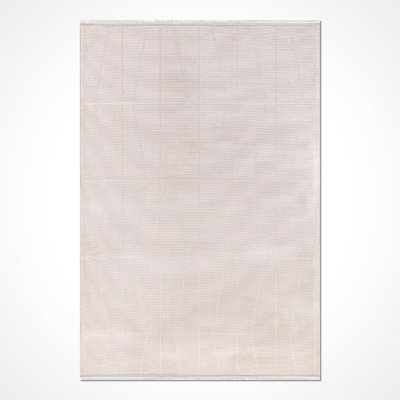 Modern/Abstract Cream Machine Washable Non-Slip Area Rug