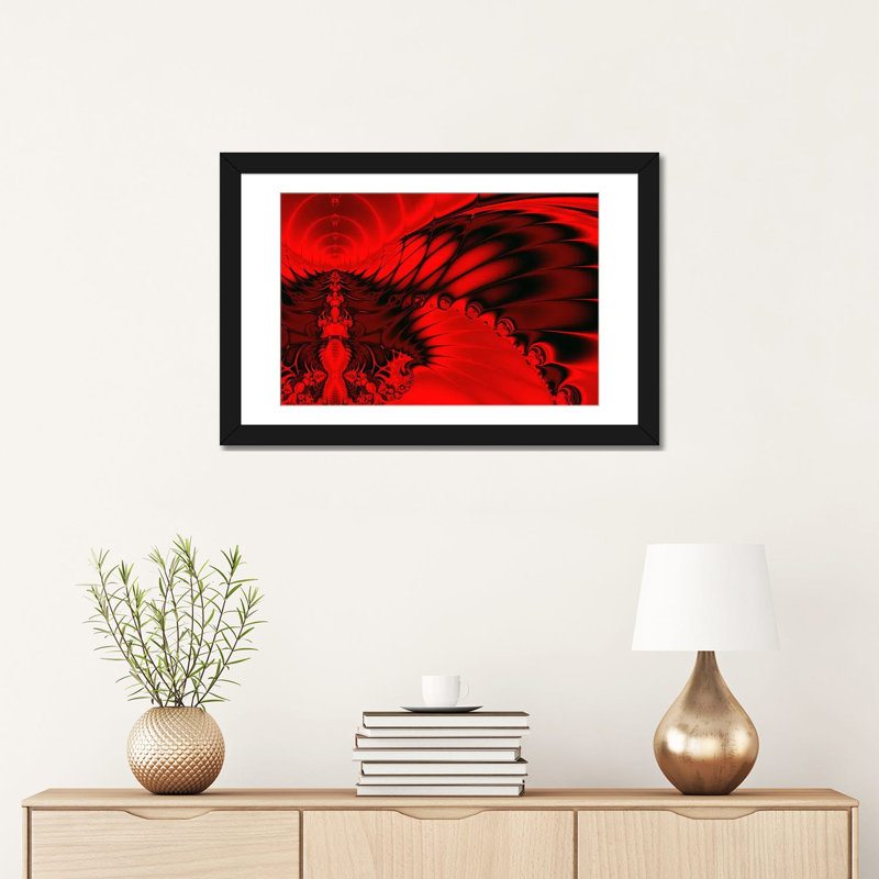 « red falcon », impression sur toile Digital, Papier d'art encadré noir, Blanc, H 16 po x l 24 po x P 1 po