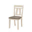 Chaises de style chalet transitionnel 2 pièces, siège rembourré gris craie, meubles en bois avec pieds carrés