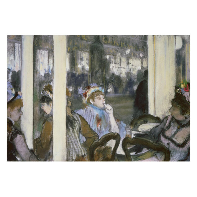 «Women on a Cafe Terrace» par Edgar Degas - Impression giclée, H 22 po x l 28 po