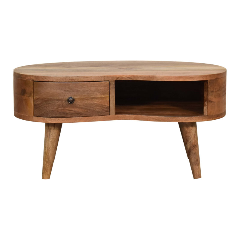 Chestnut Wave Coffee Table, 13.77" H x 27.55" W x 15.74" D, Beige
