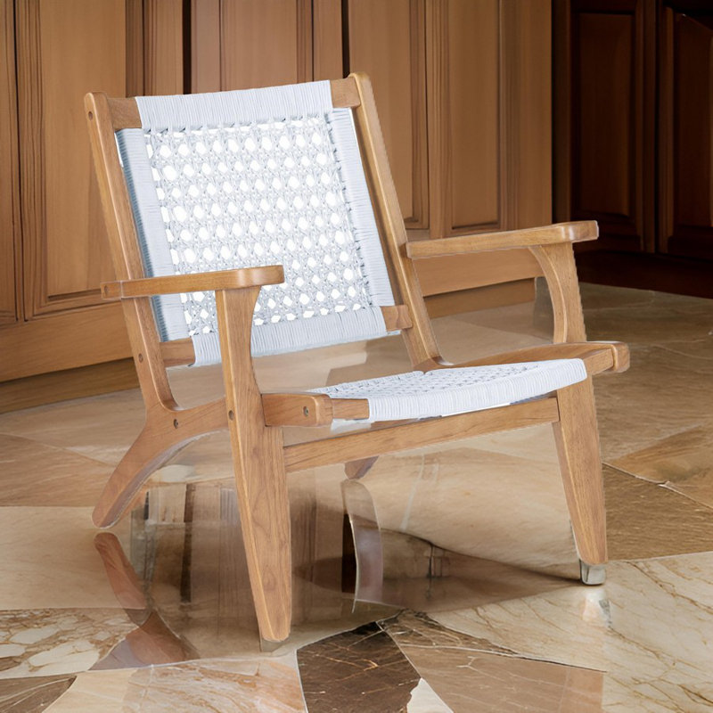 Fauteuil de 29 po de large Cartrell, Naturel / Blanc