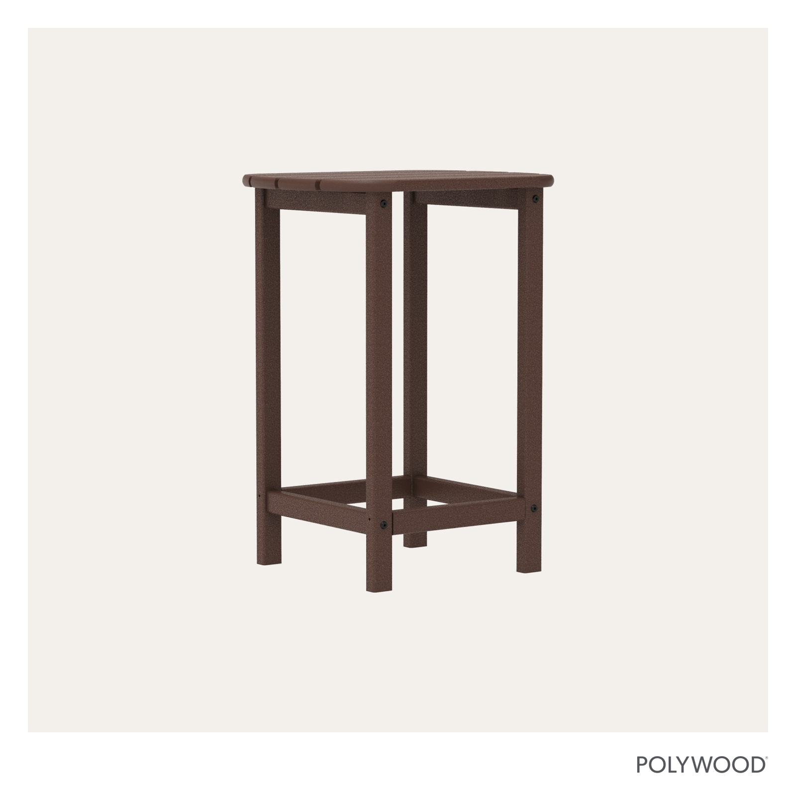 POLYWOOD® South Beach 19" Patio Side Table, Mahogany