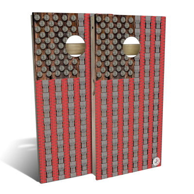 Ensemble de jeu de cornhole avec lumières à trou 2 pi x 4 pi avec drapeau américain