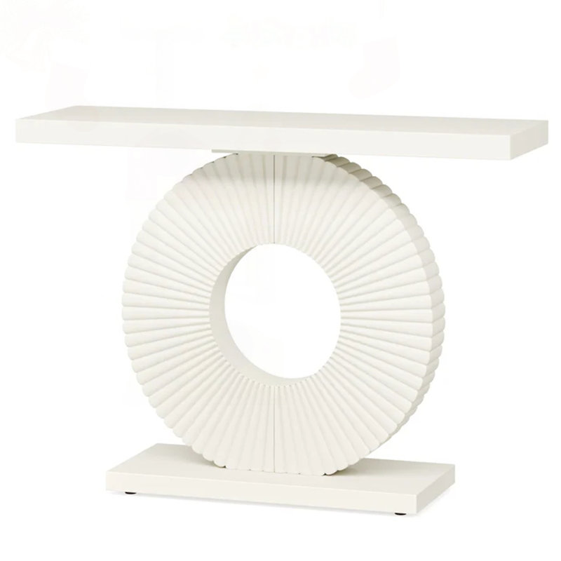 Elegant Modern Console Table with Flower-Shaped Frame