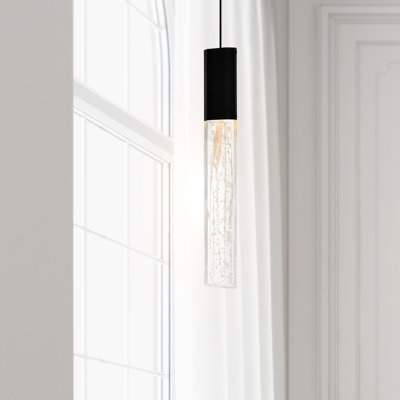 5'' Wide Modern Black LED Mini Pendant for Kitchen Island, Dining Room, Hallway – Integrated LED