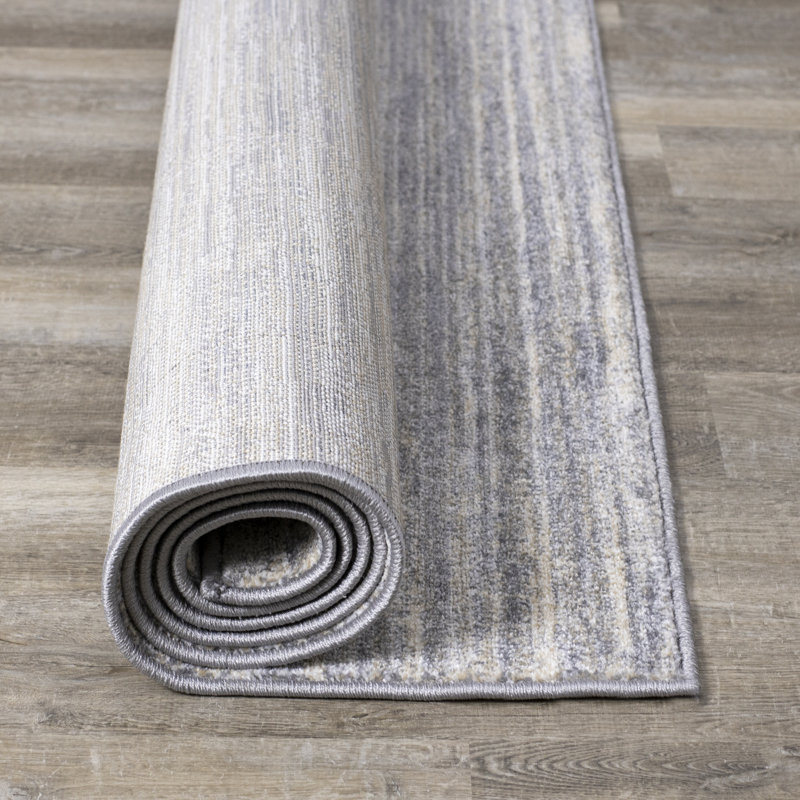 Tapis gris crème à haute performance Arocho, Rectangle 7 pi 10 po x 10 pi 6 po