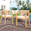 2 chaises de salle à manger en bois - fabrication avec patio hydrofuge de 2 coussins confortables et corde pour se détendre