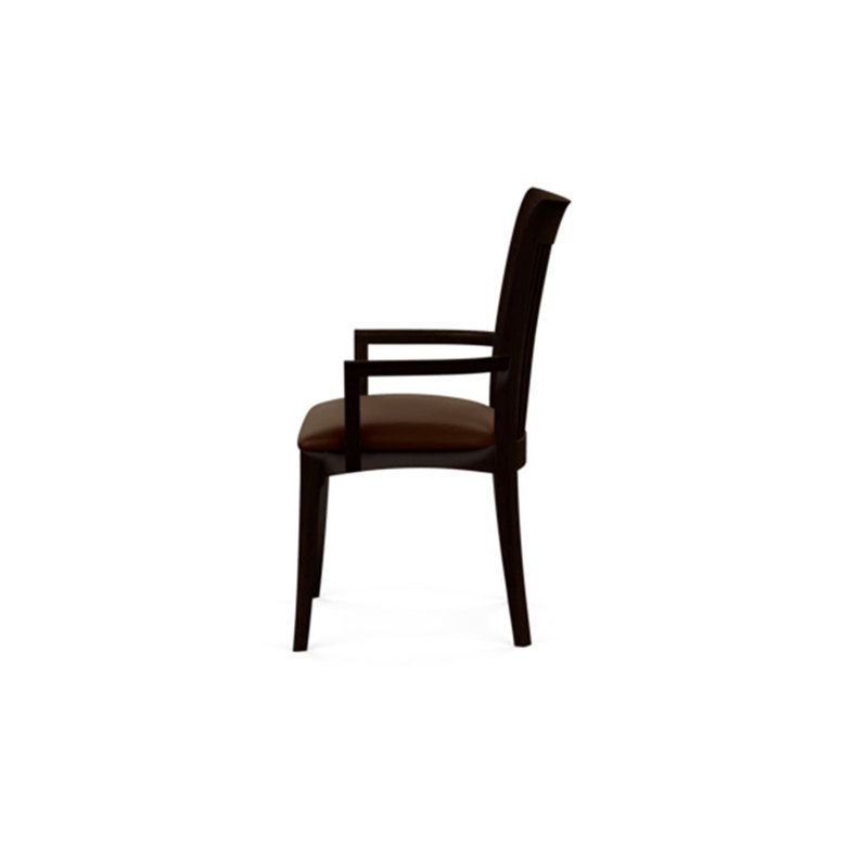 Sarah 19.25'' H Upholstered Armchair, Smoke Cherry, Coffee Leather