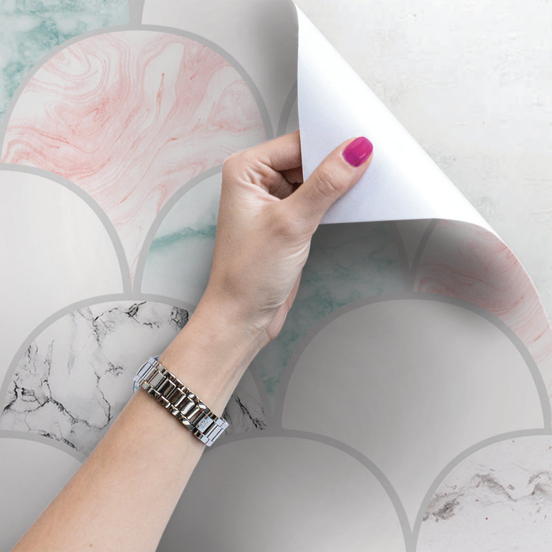 Arees Matte Mural, Pink/Gold, 152 x 104cm