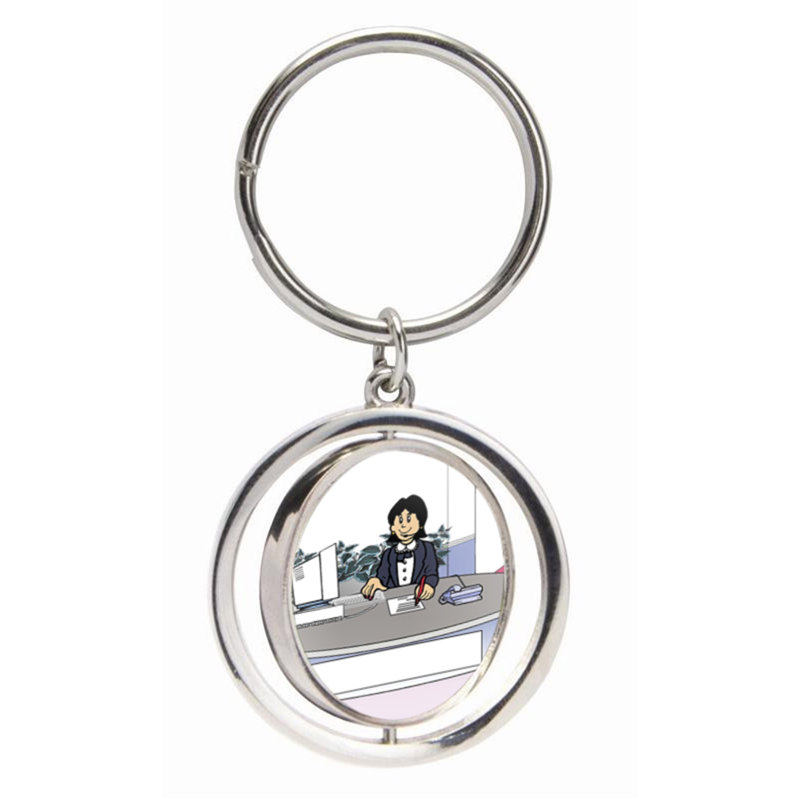 Personalized Admin Assistant, Receptionist - Female Small Spinning Key Chain, Yes