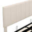 Lit rembourré beige avec rangement hydraulique robuste - Conception confortable