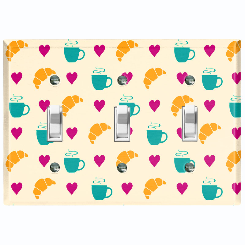 Patterned 3 - Gang Toggle Light Switch Standard Wall Plate