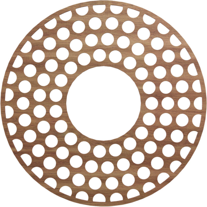 Médaillon de plafond en bois Fink, Noyer, H 30 po x l 30 po x P 0,38 po