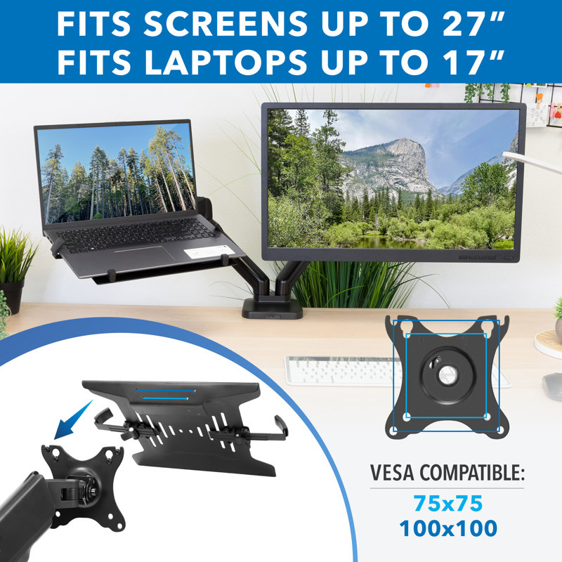 Mount-It! Full Motion Monitor And Laptop Mount