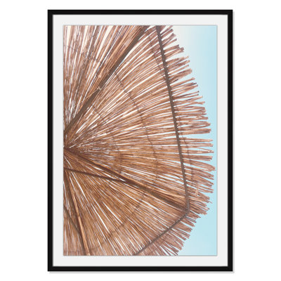 Rosy Straw Umbrella - Picture Frame Photograph