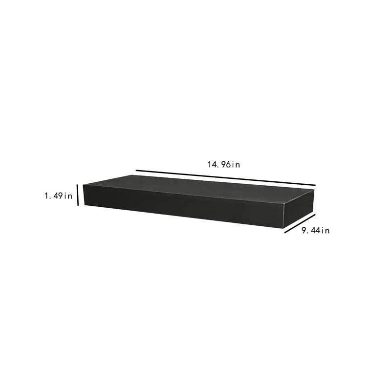 Kurato 3 Piece Floating Shelf, Black