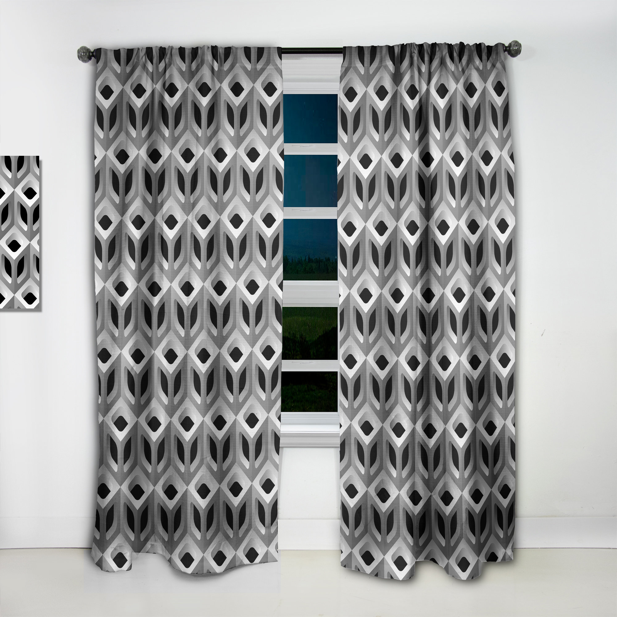 East Urban Home Scandinavian 3D Lattice Geometric Blackout Thermal Rod ...