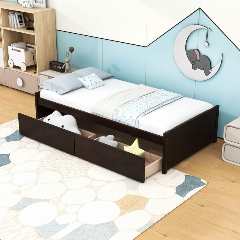 Lit plateforme simple avec 2 tiroirs