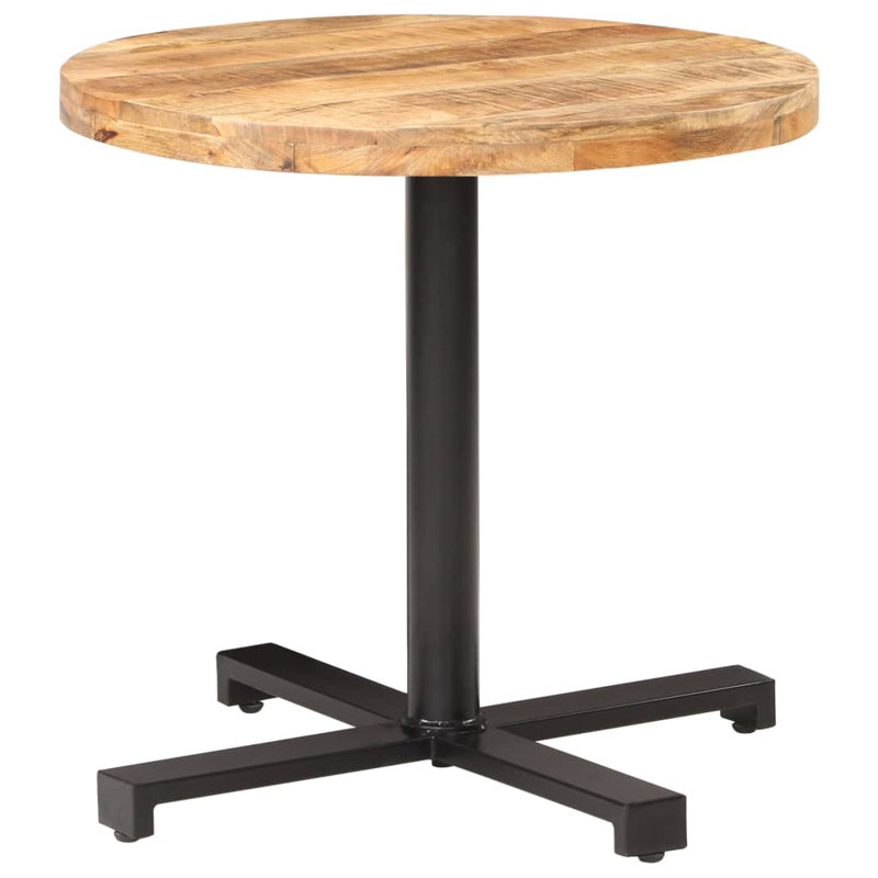 Viggo Round Solid Wood Top Metal Base Dining Table, H75 x L80 x W80cm