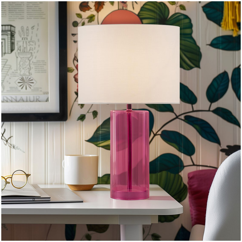 Glass Table Lamp Pink See below