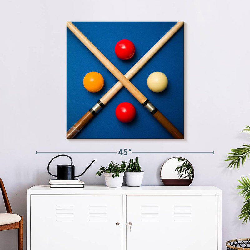 Balle et bâtons de billard Senne, H 30 po x l 30 po