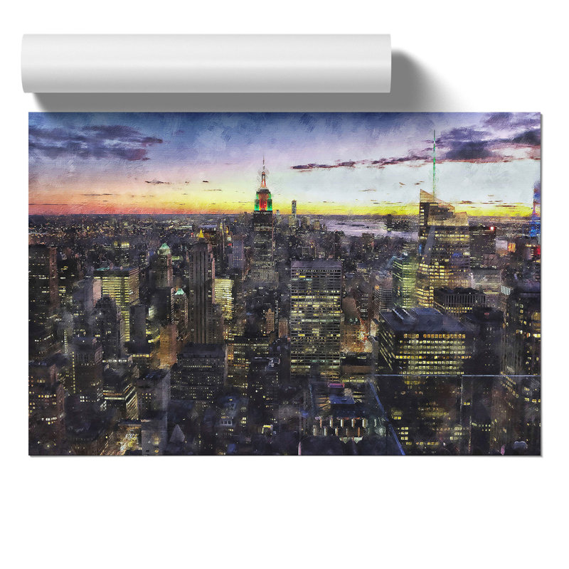 New York Skyline Painting - Frameless Print, 30cm H x 42cm W x 0.1cm D