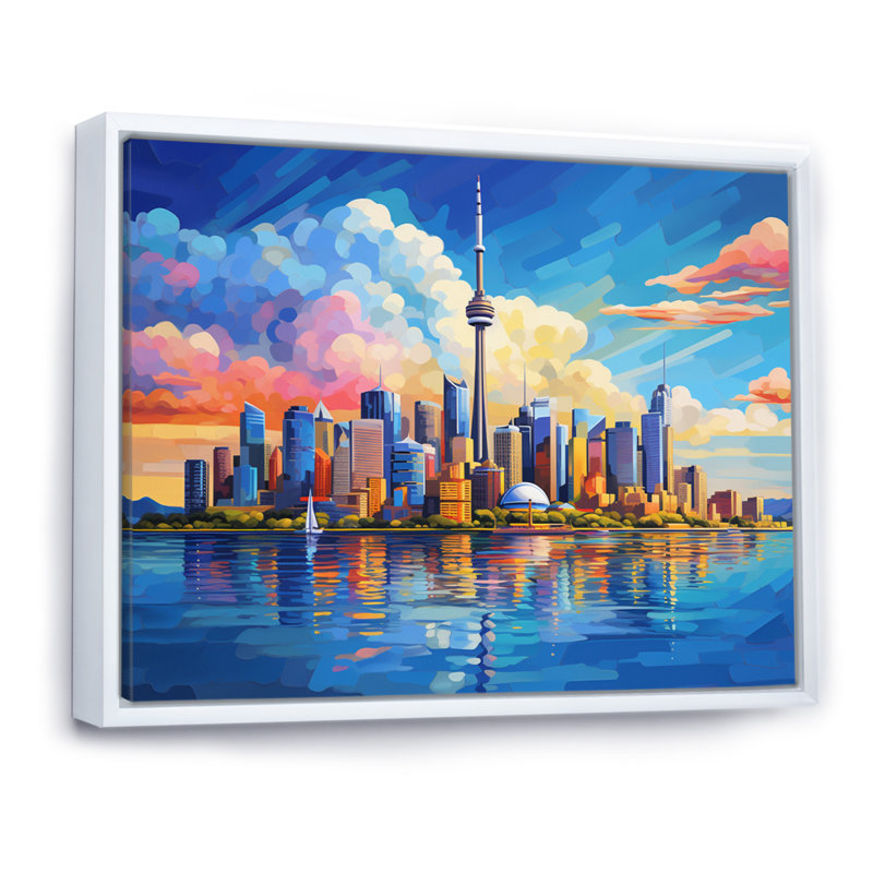 Popart Australian City - Sydney Canvas Prints, H 16 po x l 32 po x P 1 po, Cadre flottant blanc