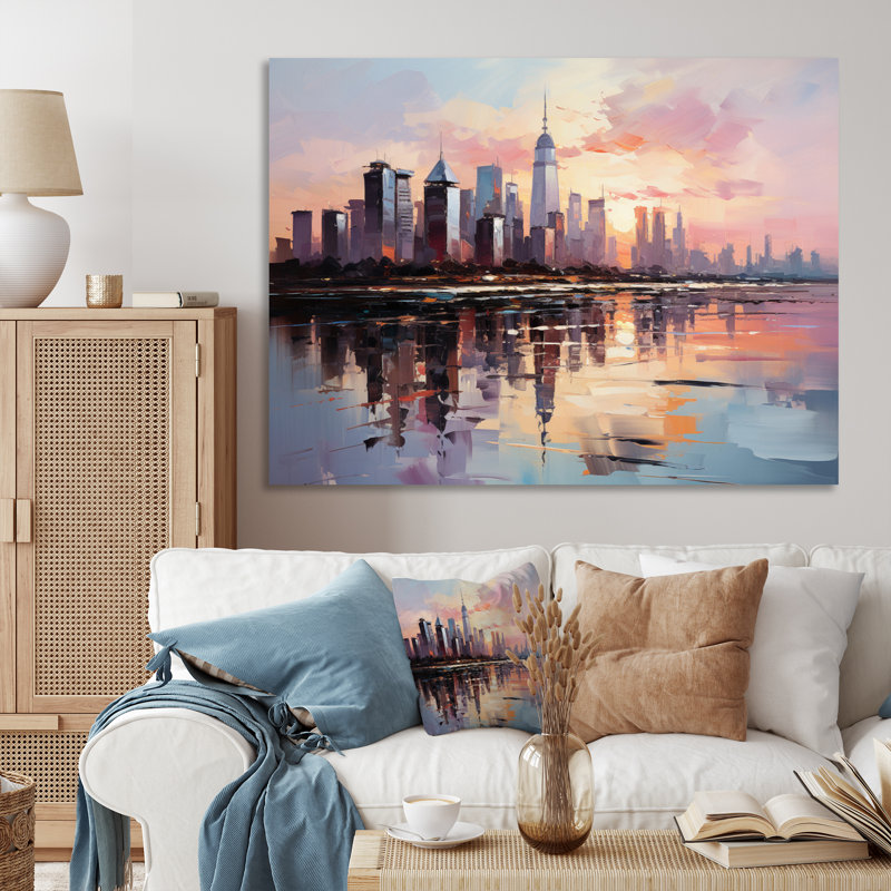 Gratte-ciel Giants Plastel III - impression, Gold Picture Framed, 24" H x 32" W