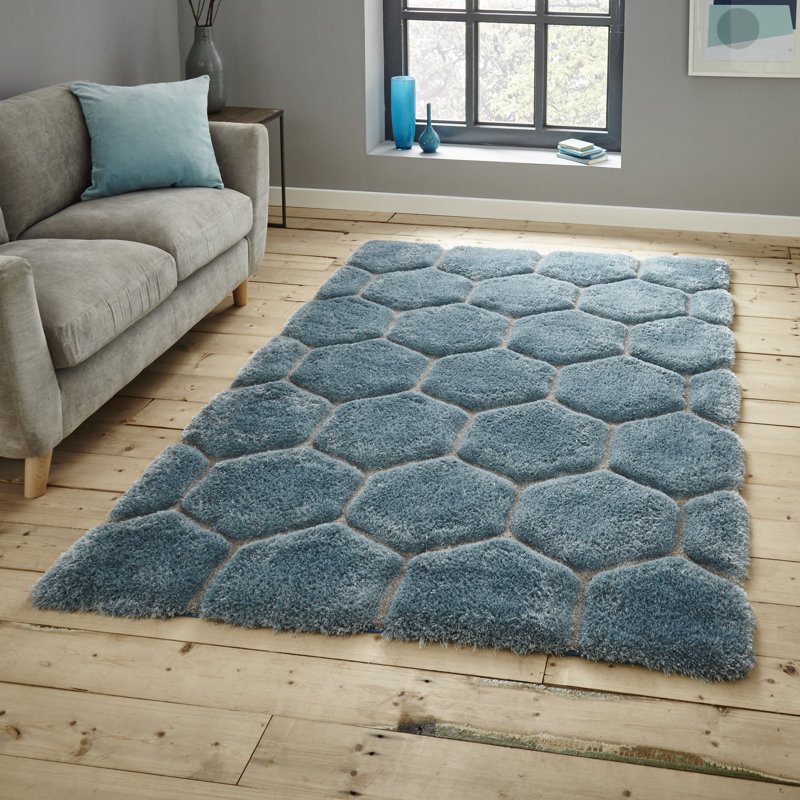 Fontelle area rug Hand Tufted Rectangle Blue, Rectangle 120 x 170cm