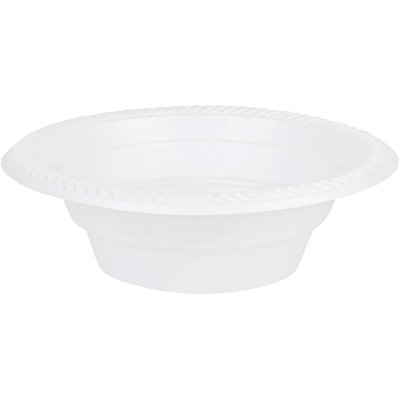 Cuisine 12oz Disposable White Plastic Dessert Bowls