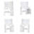35" White Vanity – 90° Tilt Square Mirror, 3-Level LED Touch, Hidden Shelf Behind Round Mirror, 2 Deep Drawers + Cabinet, Open Cubbies