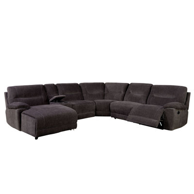 Upholstered Reclining U-Shaped Sectional Left Hand Facing
