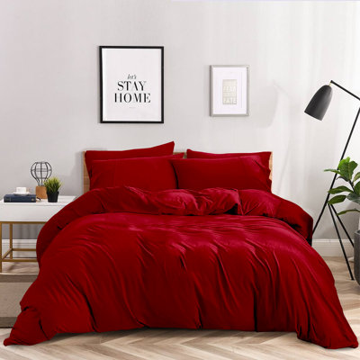 Kamiaya Plain Microfibre 200TC Reversible Duvet Cover Set