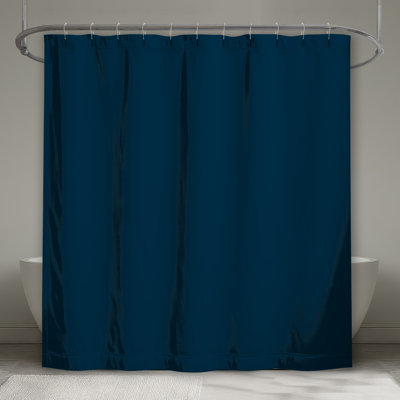Solid Teal Background Shower Curtains Extra Long