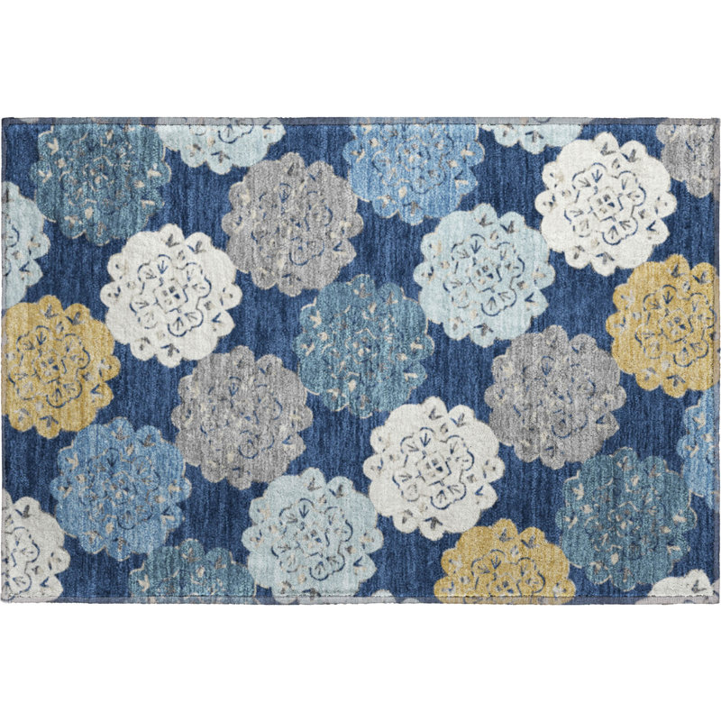 Tapis décontracté de qualité supérieure Mayfield AMF2353, Marine, 1 pi 8 po x 2 pi 6 po
