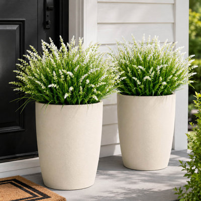 Artificial Monkey Grass Outdoor Greenery, 17" UV-Resistant Faux Shrubs (Set of 12)