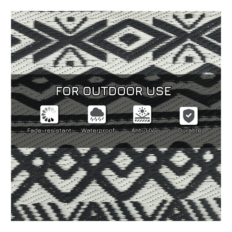Tapis d'extérieur réversible, tapis de sol en paille de plastique imperméable, tapis de camping portable avec sac de transport, grand tapis de jardin, terrasse, pique-nique, plage