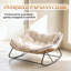 Double chaise berçante avec coussin blanc crème-808934135