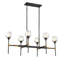 42" 6-Light Linear Crystal Chandelier in Bronze & Brass for Dining Room & Kitchen Island-663265953-663265955