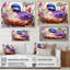 Canard beige et mauve dans un pré - art mural canard-1153325253-1153325272