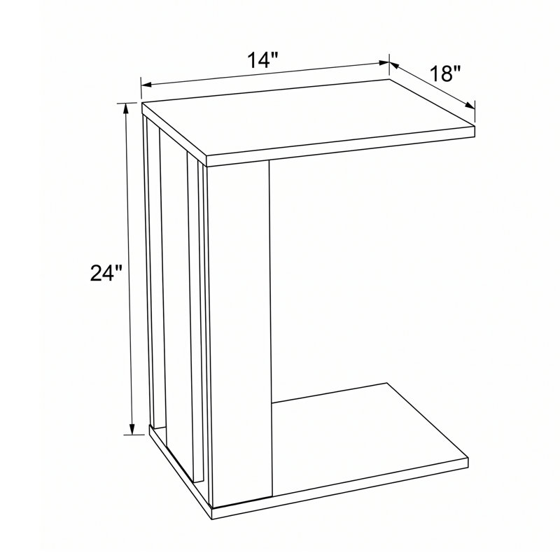 Table d'appoint Elsworth 24 "en forme de C, Wengé