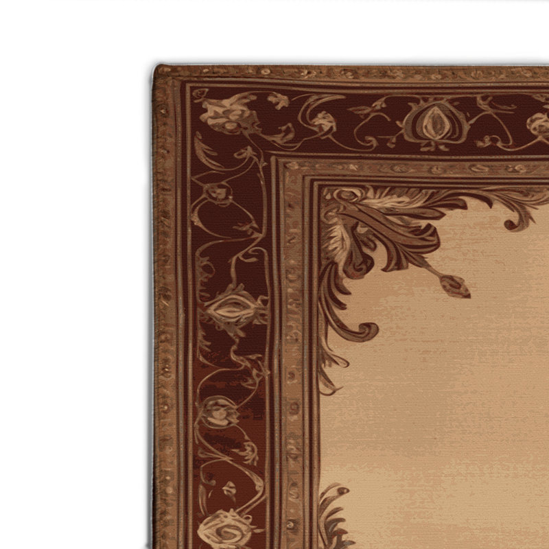 French Beige Indoor and Outdoor Area Rug, Rectangle 4' x 6'