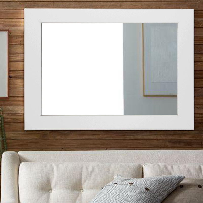 Miroir mural mâle et moderne Maléy, 50 po x 32 po, Grain argenté