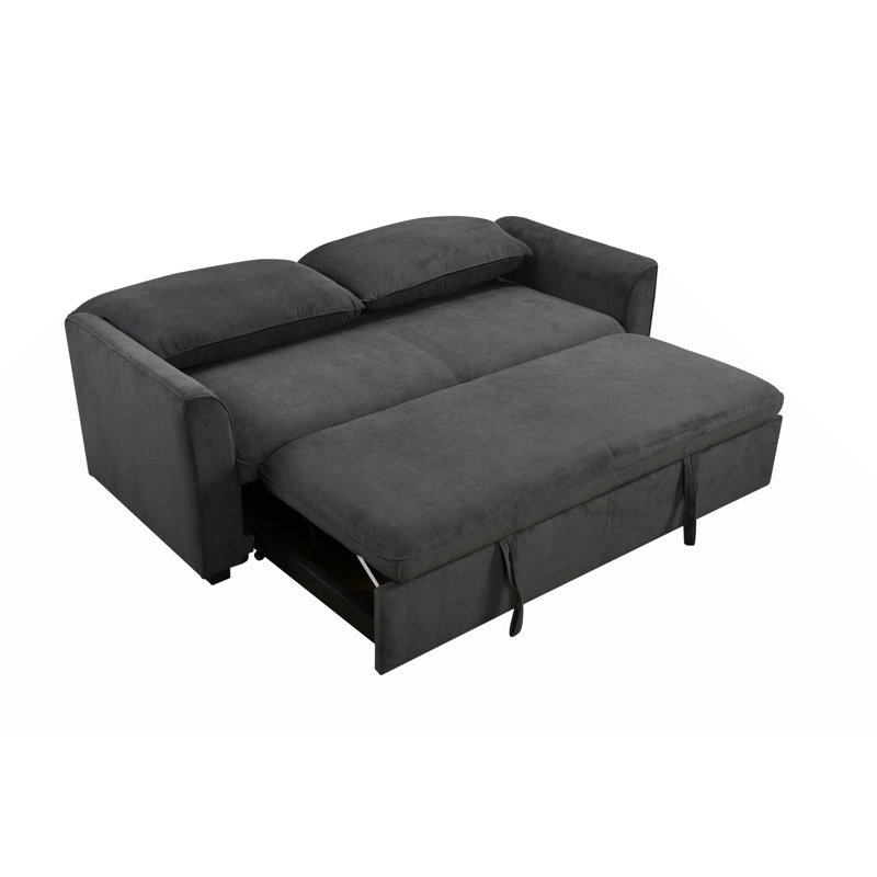 78 Canapé-lit convertible 3 en 1 78 po, canapé-lit futon en tissu avec lit escamotable, petit canapé-lit avec dossier inclinable, meubles,